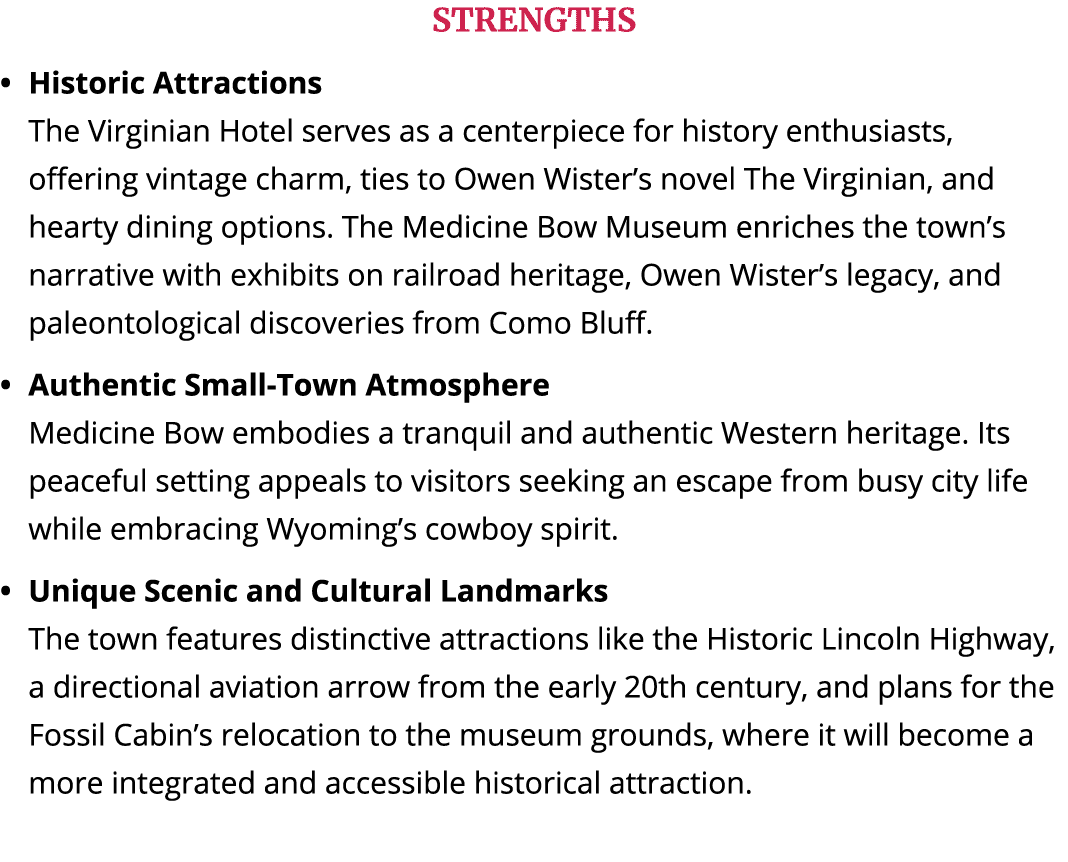 STRENGTHS Historic Attractions The Virginian Hotel serves as a centerpiece for history enthusiasts, offering vintage ...