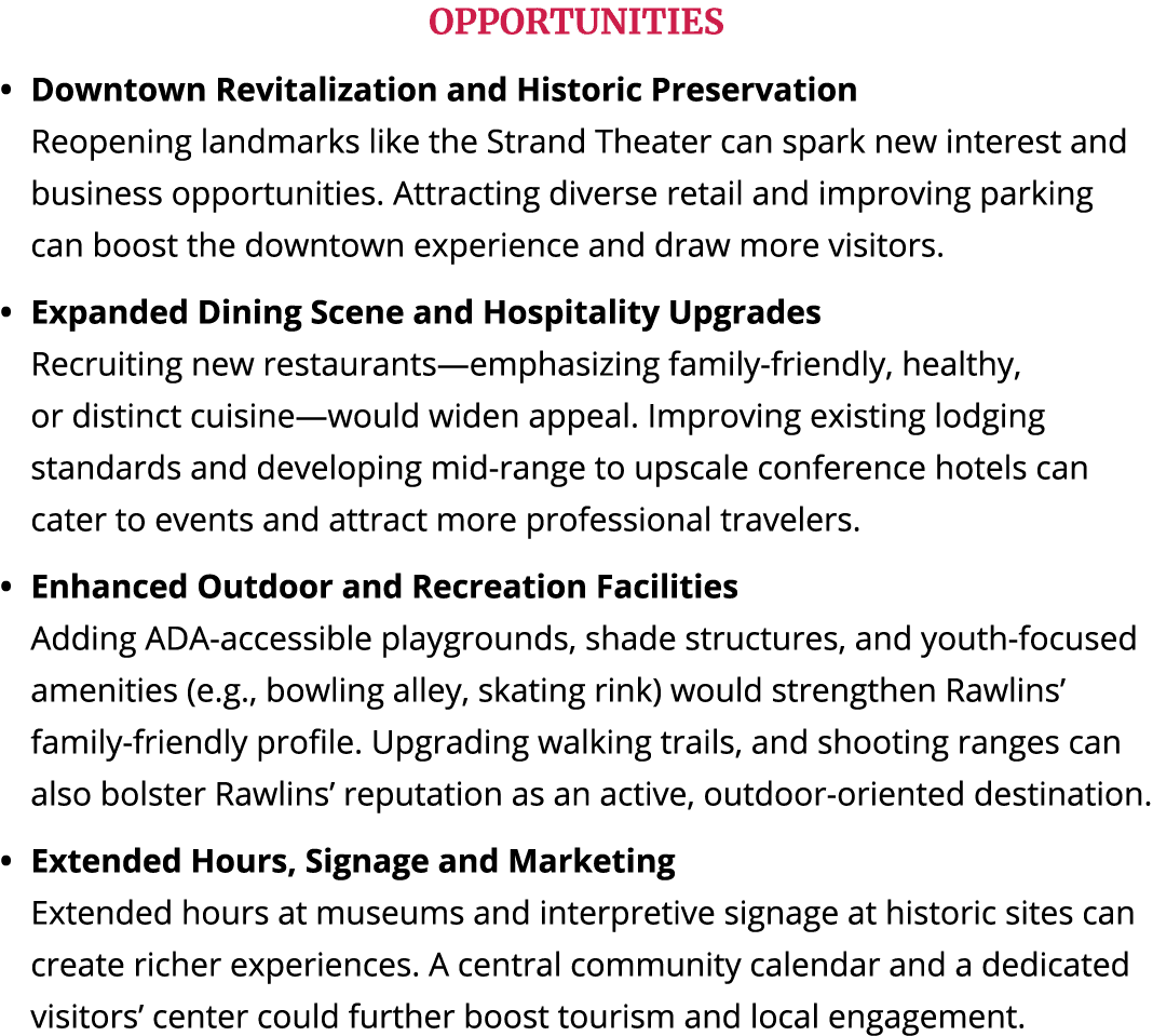 OPPORTUNITIES Downtown Revitalization and Historic Preservation Reopening landmarks like the Strand Theater can spark...