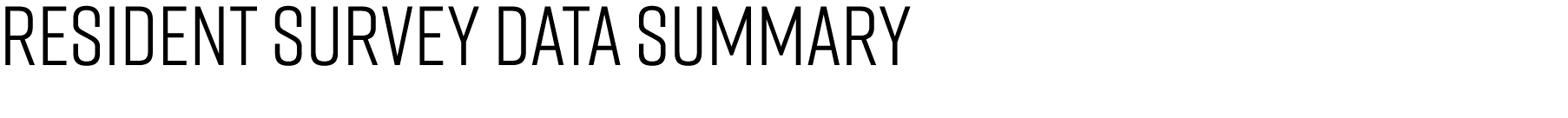 Resident Survey Data summary