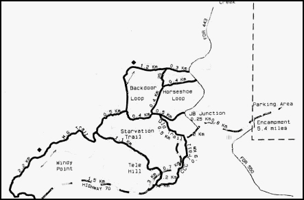 Cross Country Trail Map in Carbon County, Wyoming